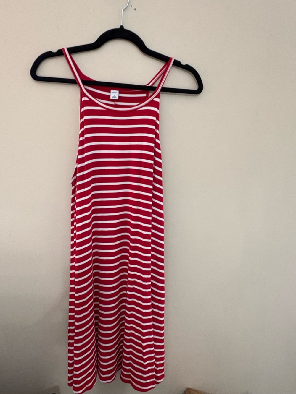 Old Navy Red and White Striped Tank Dress